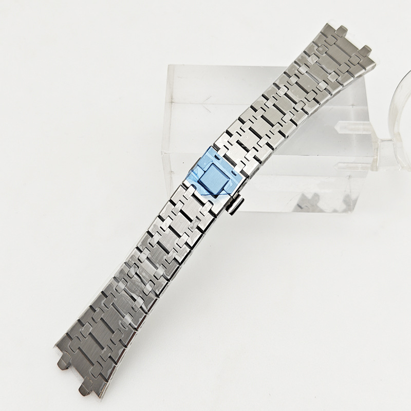 代用ap皇家橡树实心钢带手表配件蝴蝶扣表带男不锈钢材质机械手表