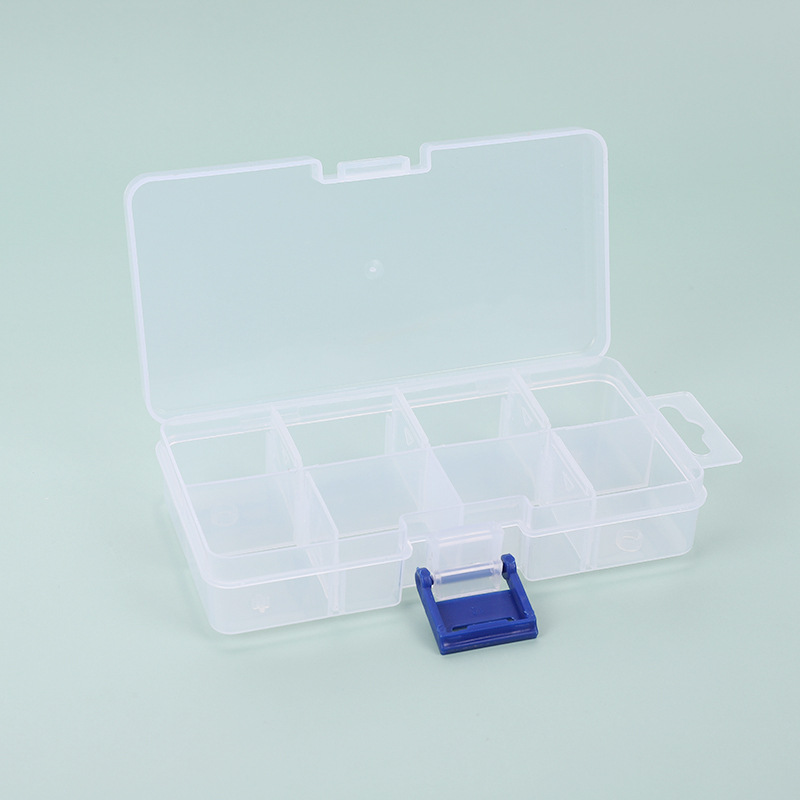 KC09小号8格塑料可拆收纳盒多格长方形首饰盒药盒 串珠饰品盒透明