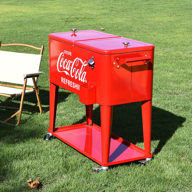 Outdoor Incubator Fish Storage Cooler Box Mini Car Fridge Commercial Stall Ice Bucket Coca-Cola Trolley Camping Trolley