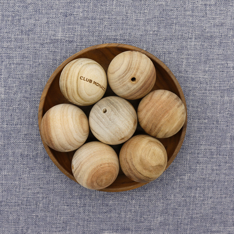 复古香樟木木球 35mm木质圆球 带香味的装饰品木珠 可定制