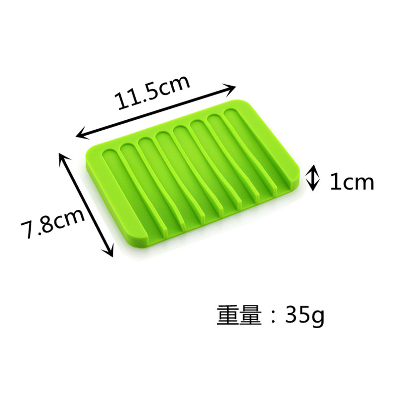 Cross-Border Silicone Soap Box Bathroom Kitchen Non-Slip Draining Soap Pad Factory Direct Bathroom Quick Draining Box