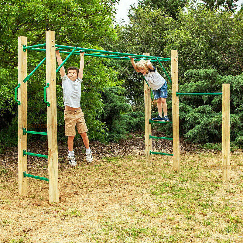 儿童攀爬感统体能户外训练器材美式大型木质健身臂力玩具云爬梯