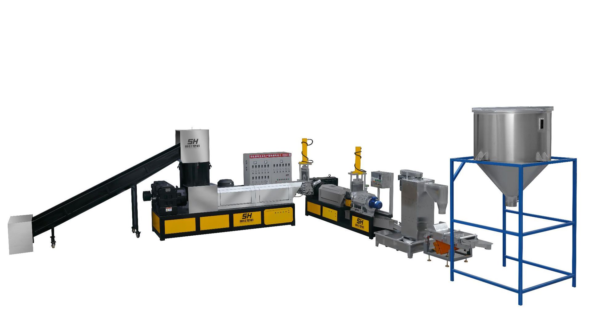 卧式水环切粒单螺杆塑料造粒机