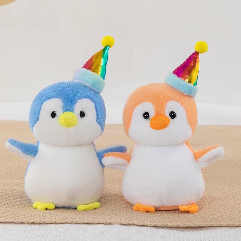 抓机娃娃帽企鹅抱枕毛绒玩具小企鹅暖心治愈系公仔玩偶抓机布娃娃