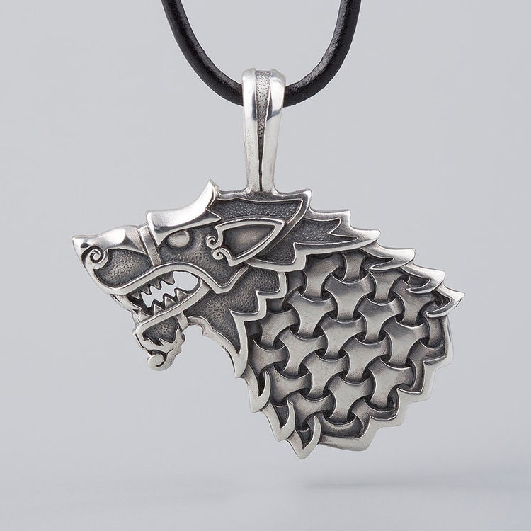 权力的游戏冰原狼吊坠斯塔克家族族徽吊坠影视周边配饰不锈钢项链