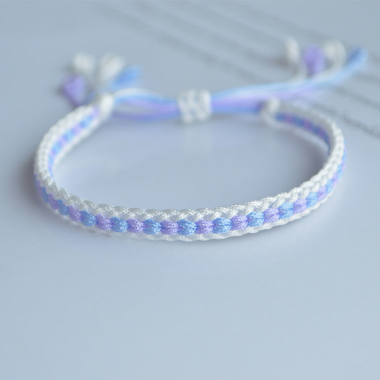 彩绳手链盘编小心心手diy材料包自编编织绳线绳情侣情人节礼物