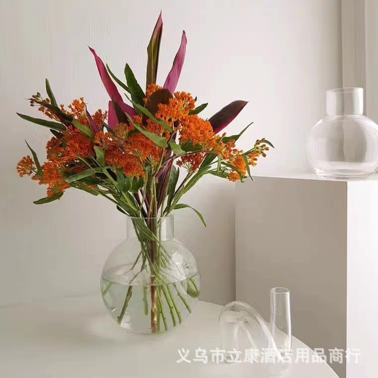 Factory Full Box Wholesale Big Belly Thick Ball Vase Transparent Glass Vase Home Hydroponic Flowers Dried Flower Decorative Ornament