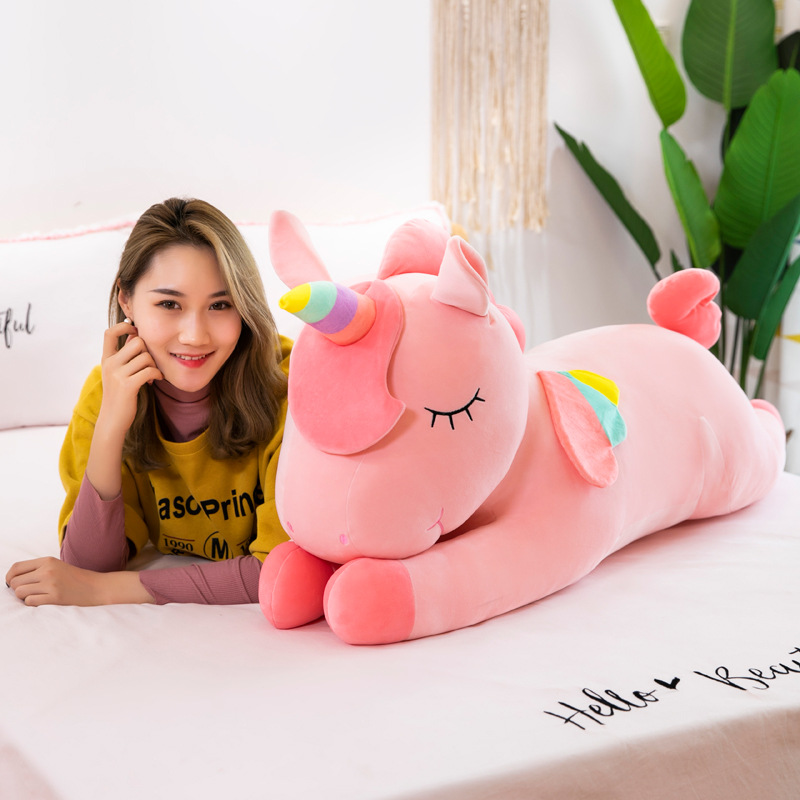 Cross-Border Unicorn Plush Toys Large Doll Pillow Angel Pony Doll Children's Toys Wholesale plus Logo