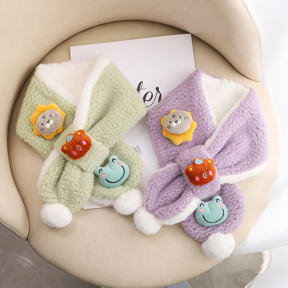 New National Fashion Texture Children's Neckerchief Girls' Warm Texture Baby Scarf Boys' Cashmere-like Scarf Wholesale