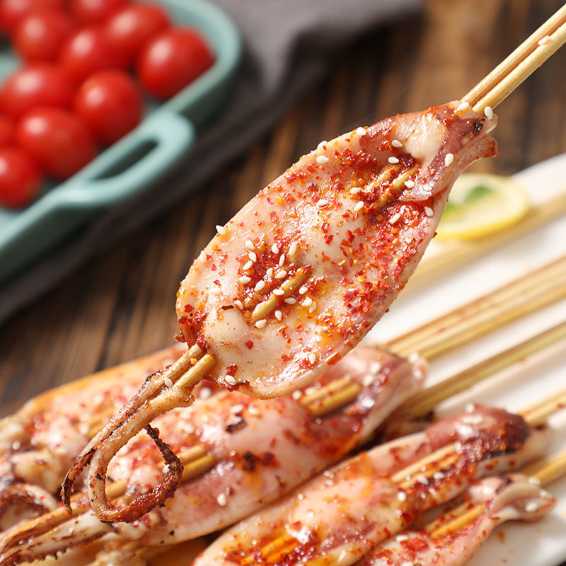 鱿鱼须串批发新鲜铁板冷冻烧烤鱿鱼片头海鲜