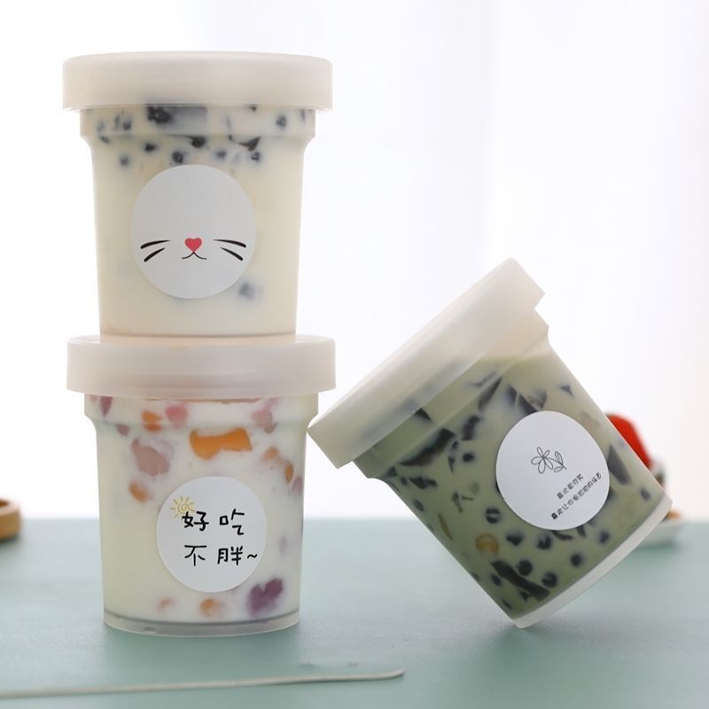 烧仙草杯500ml杯子一次性水果捞商用打包盒重复使用芋圆一件代发