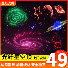 网红光纤星空顶满天星吊灯酒吧发光喷绘星空灯家庭影院LED光纤灯