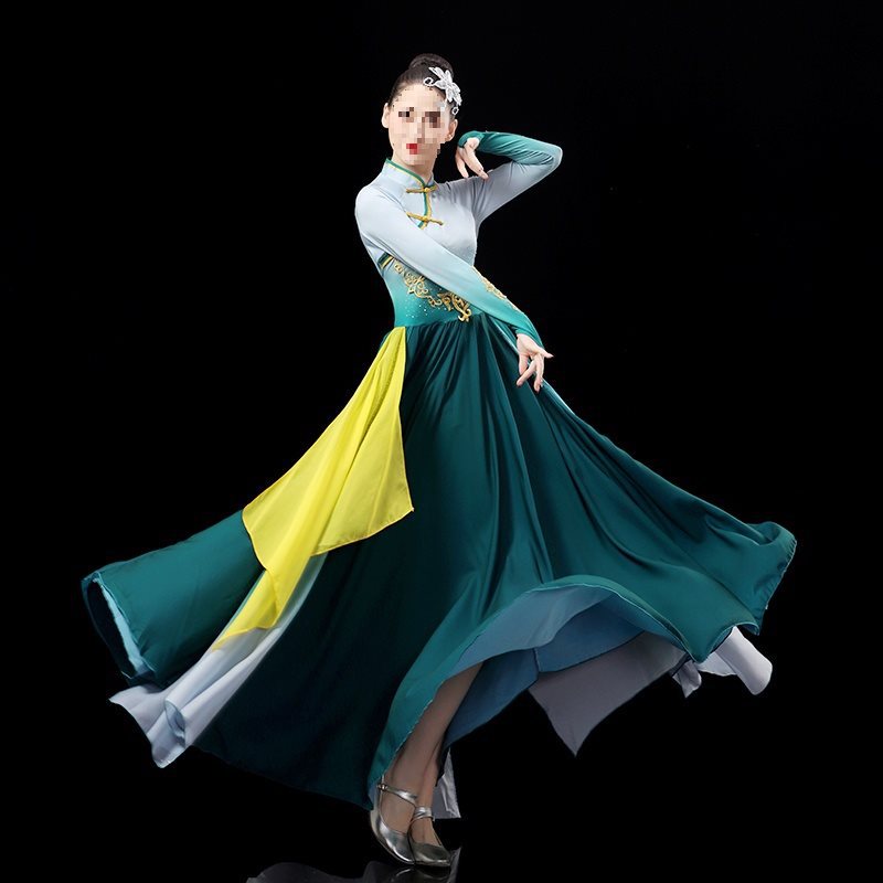 蒙古舞蹈演出服新款服族服装蒙古舞服饰练习裙蒙古袍蒙族舞蹈服女