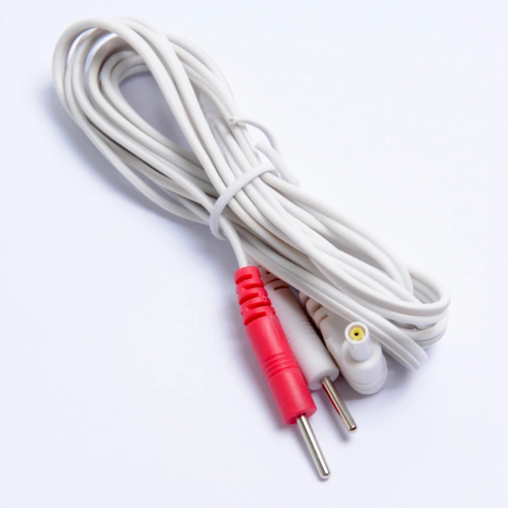 2.35安规弯头1.8米长一拖二红白插针式电极线