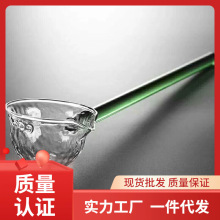 9RAM分茶勺长柄玻璃耐热分茶器干泡碗舀茶勺透明彩色玻璃调料酒勺