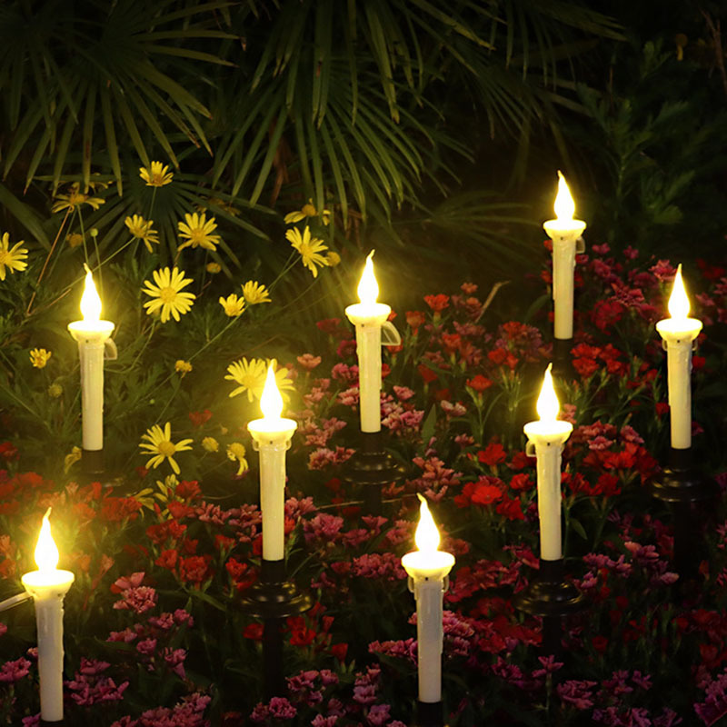 太阳能长明灯墓地地插蜡烛灯墓园清明祭拜无烟免充电光控防水