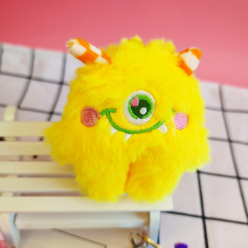 Cross-Border Internet Celebrity Ins Big-Eye Monster Stupid Keychain One-Eye Beast Plush Pendant Luo Xiaomin Same Style Handbag Pendant