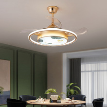 风扇吊灯餐厅创意隐形风扇灯卧室现代简约家用一体吊扇灯客厅北欧