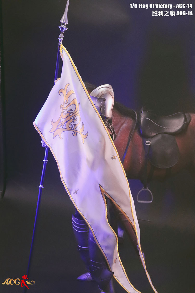 批发1/6兵人圣女贞德旗子 命运旗矛白旗长旗12寸兵人模型场景组件
