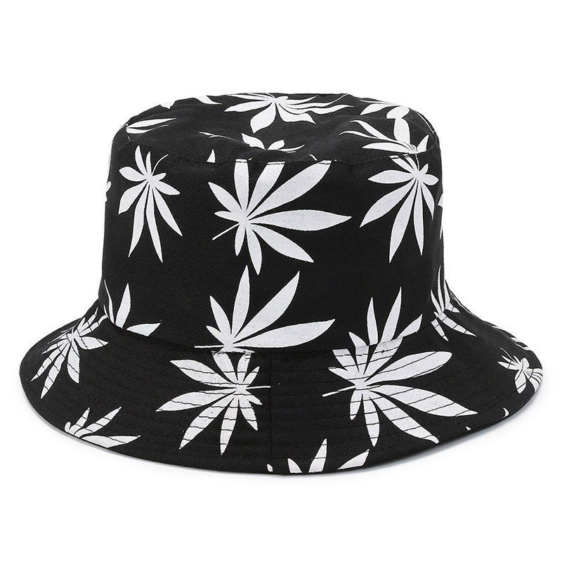 Reversible Fisherman Hat Women's Casual Printed Maple Leaf Sun Hat Summer Outdoor Sun Hat Sun Hat Female Wholesale