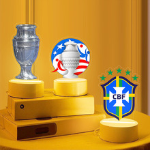 阿根廷足球周边夜灯摆件台灯巴西吉祥物2024美洲杯装饰纪念品奖杯
