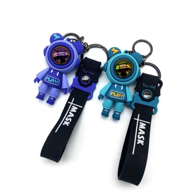 Lightning Bear Keychain Cute Cartoon Couple Doll Pendant Cars and Bags Key Ring Pendants Small Gift Wholesale