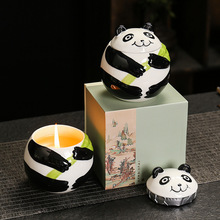 熊猫香薰蜡烛罐蜡烛器皿摆件装饰陶瓷卡通伴手礼活动礼品印制LOGO
