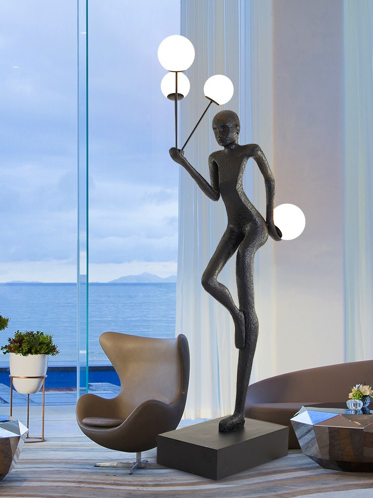 New Welcome Figure Sculpture Humanoid Floor Lamp Exhibition Hall Sales Department Hotel Lobby Shopping Mall Creative Art Ornaments