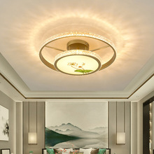 新中式珐琅彩水晶吸顶灯创意大气客厅卧室书房茶室酒店客房灯具