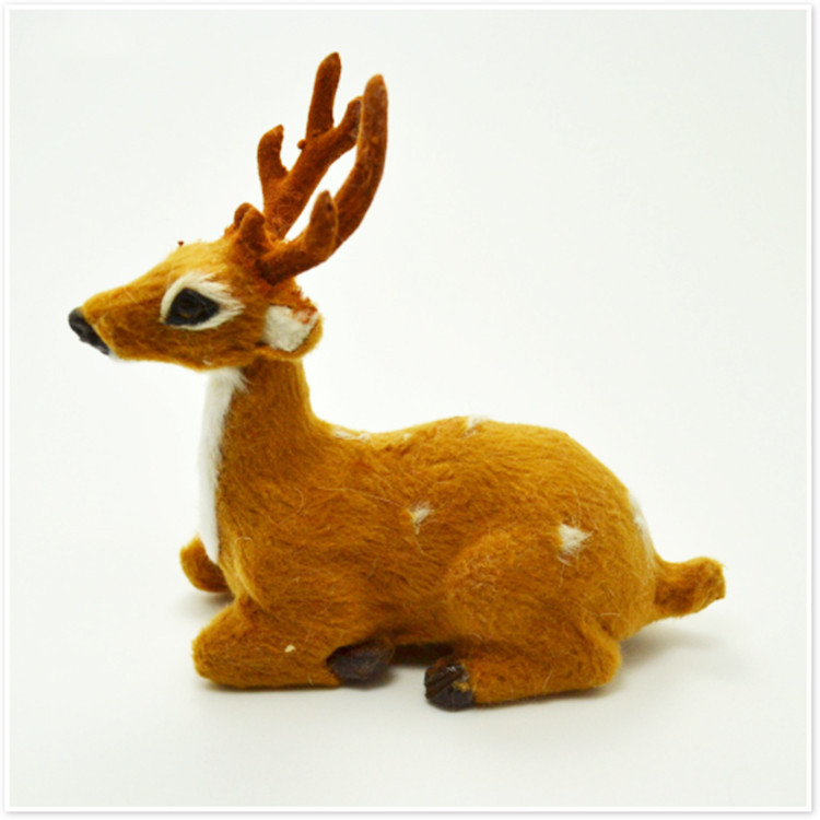 动物模型汽车车前摆饰一鹿平安梅花鹿摆件工艺品玩偶纯手工制