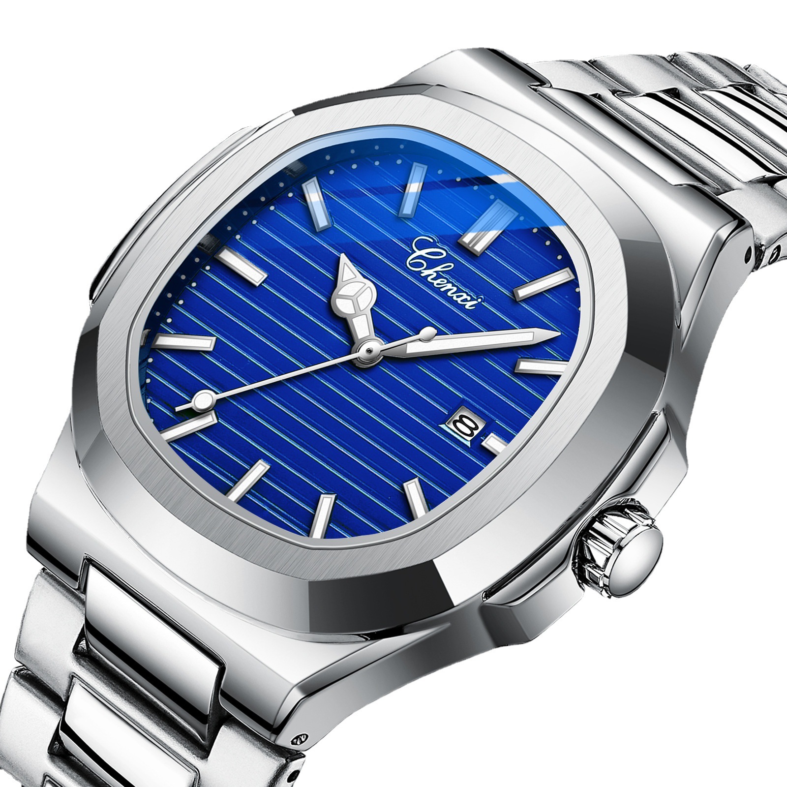 晨曦新款钢带手表男男士夜光防水简约时尚抖音直播男士手表8222