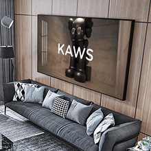 kaws挂画潮牌流现代简约大气客厅装饰画房卧室玄关沙发背景墙壁画