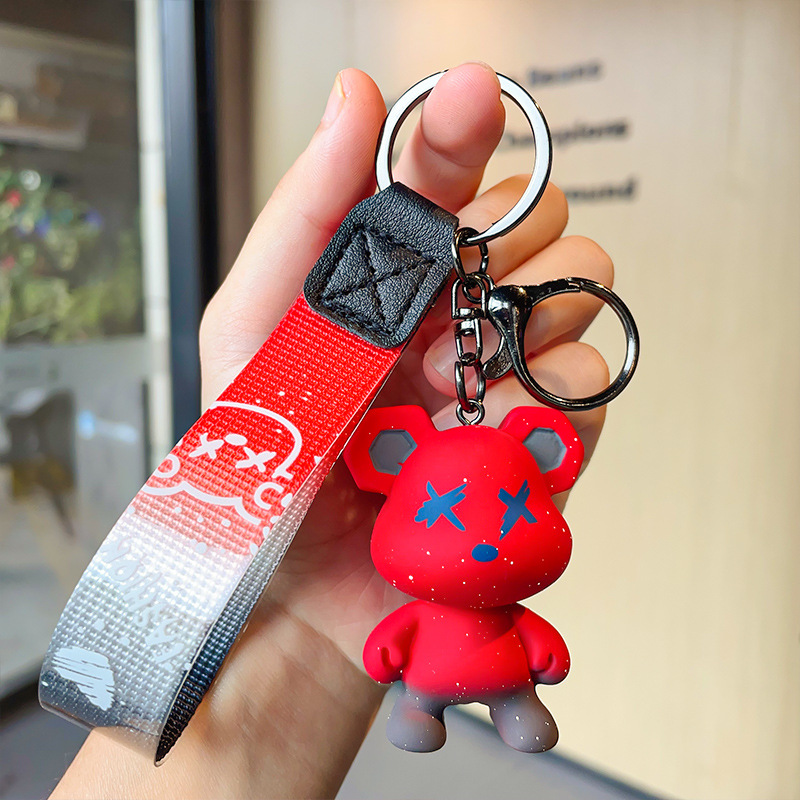 Cartoon Resin Chameleon Bear Keychain Cute Trendy Fashion Car Key Chain Couple Bag Pendant Wholesale