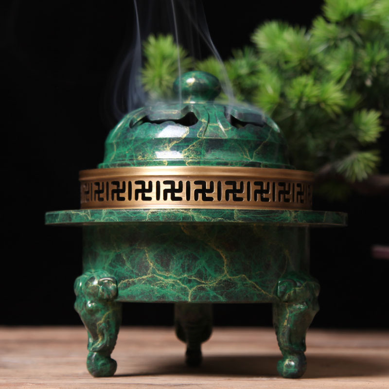 圣象三足香炉纯铜 家用室内檀香炉 沉香茶道创意摆件大号纯铜香炉