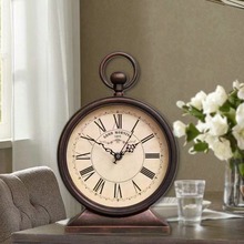 X1M欧式复古座钟客厅创意台式钟表摆件时钟老式坐钟桌面摆钟家用