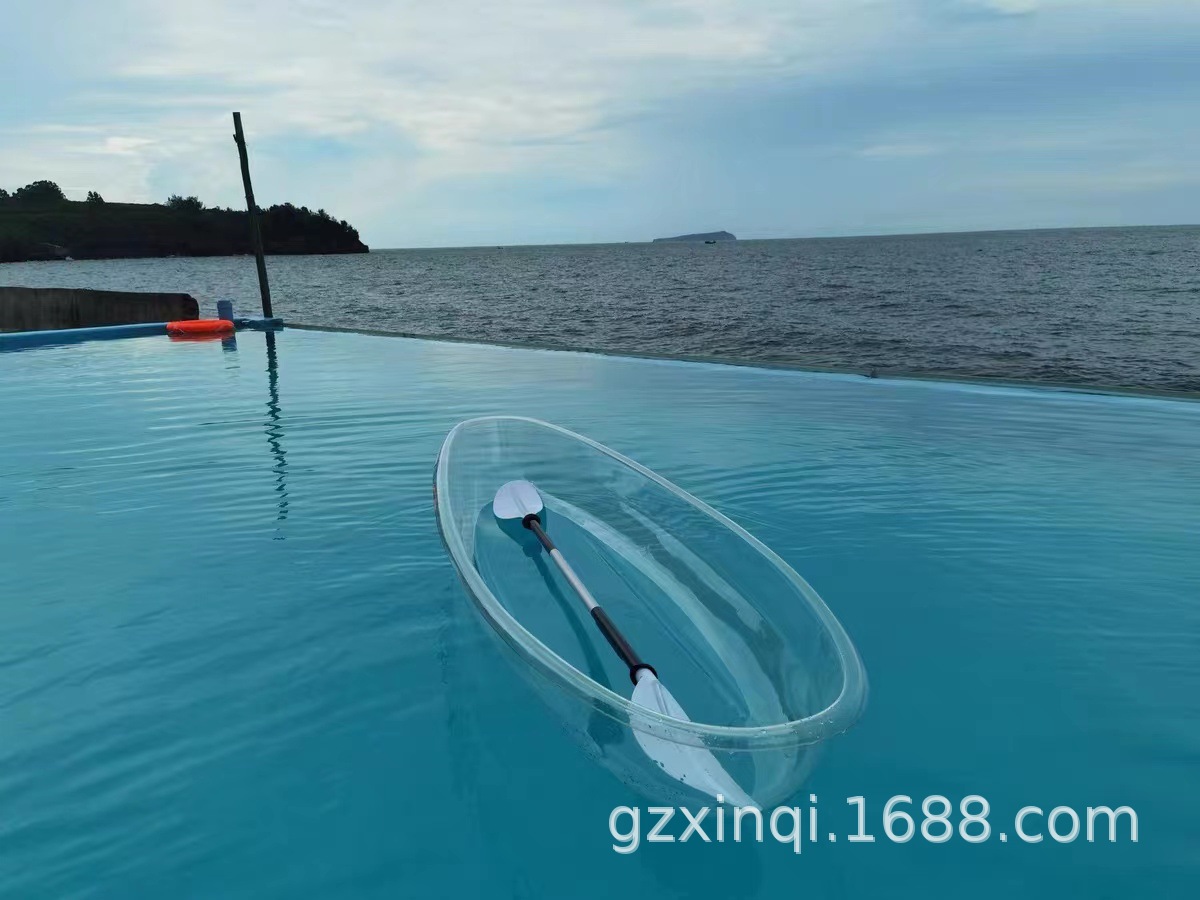 Pc Transparent Vessel Double Transparent Kayak Canoe Internet Celebrity Glass Boat Transparent Crystal Ship Scenic Spot Hand Boating