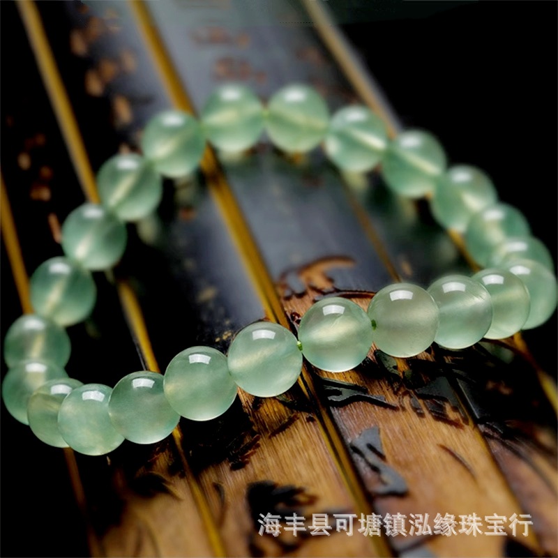 天然水晶葡萄石手串 小清新翠绿色冰透葡萄石手链女饰品 批发