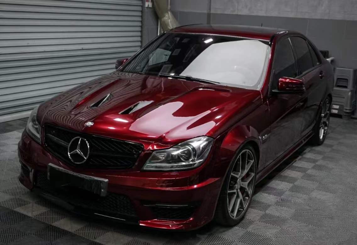 汽车改色膜全车贴膜工厂直销批发改色膜液态金属龙血红