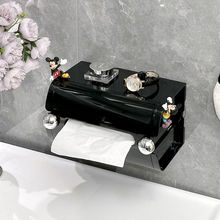 浴室纸巾架厕所创意吸盘抽纸盒卫生间感免打孔洗手间纸巾盒大