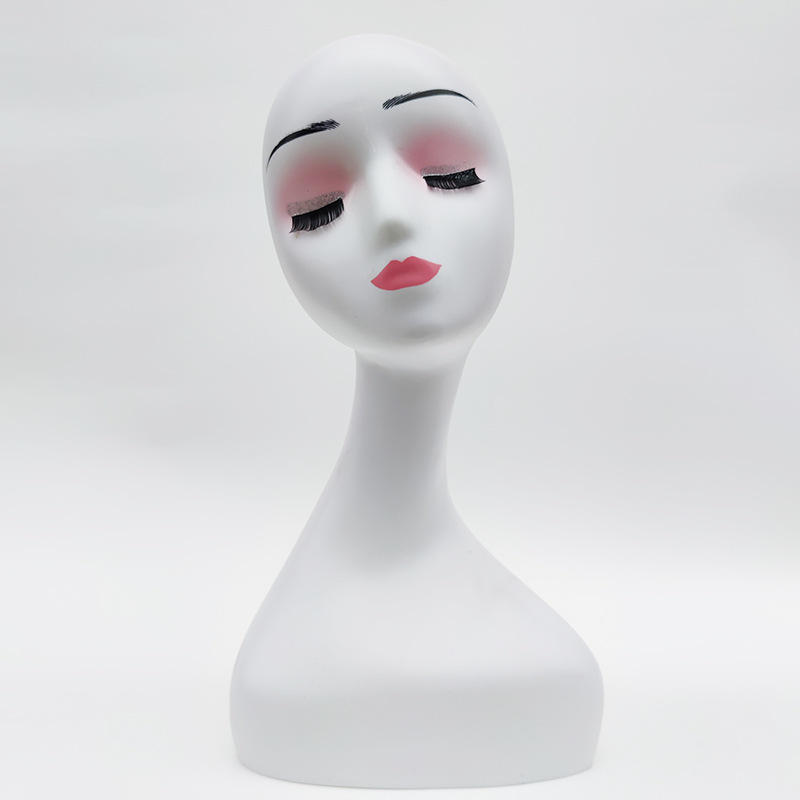 假发模特头女士白色假人头模女光头橱窗展示帽子头丝巾项链模型头