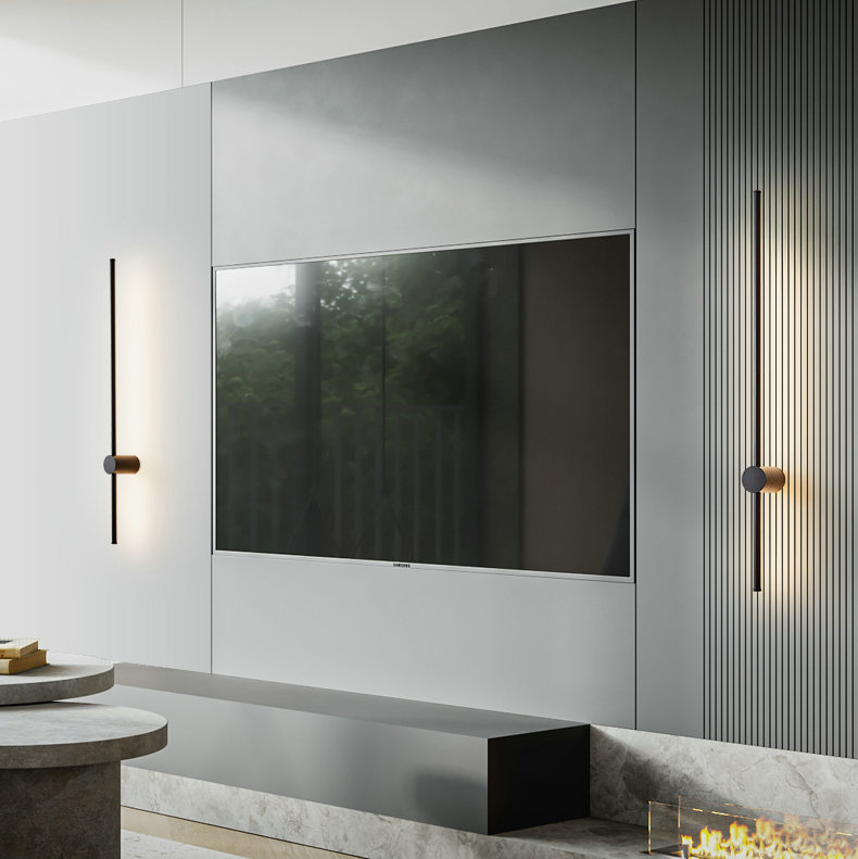 Minimalist white linear wall lamp