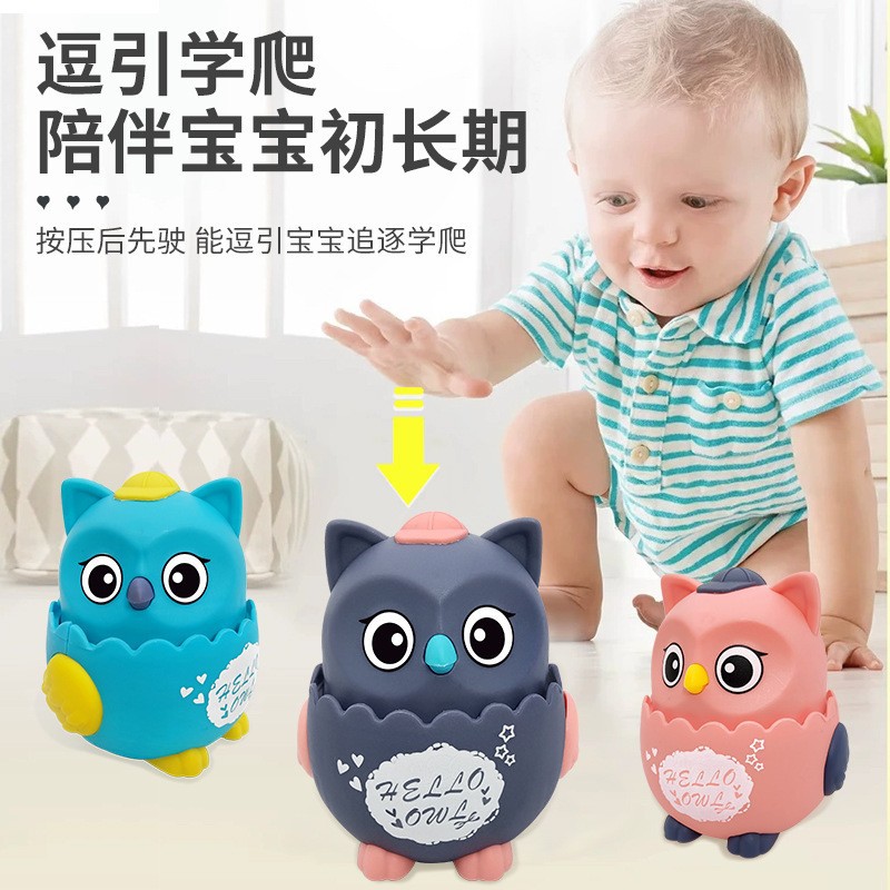小玩具按压猫头鹰回力车幼儿园小奖品惯性玩具车儿童滑行车小玩具