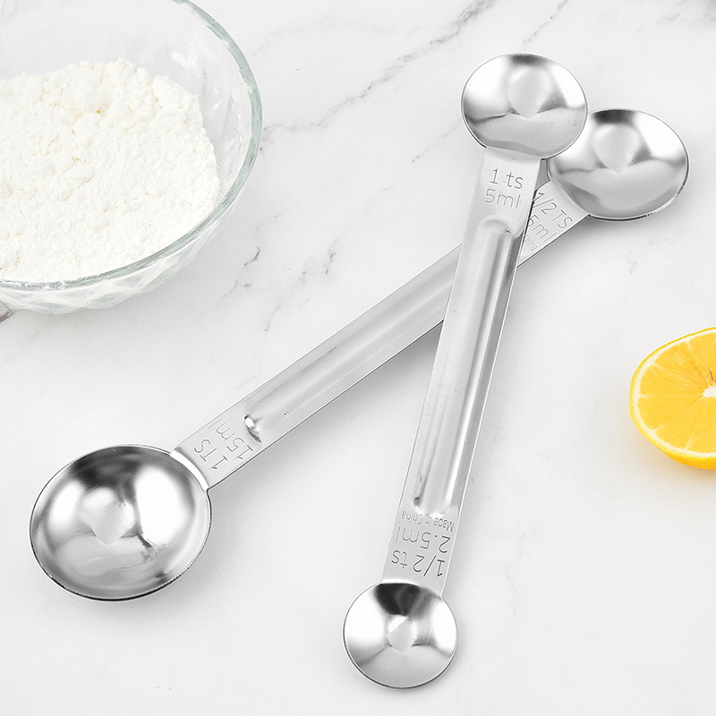 5ml15ml双头刻度量勺抹茶量勺咖啡量勺日系双头调味量器小号