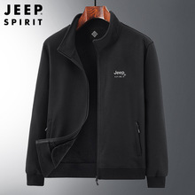 JEEP SPIRIT新款男士加绒开衫卫衣宽松大码男装时尚休闲卫衣外套