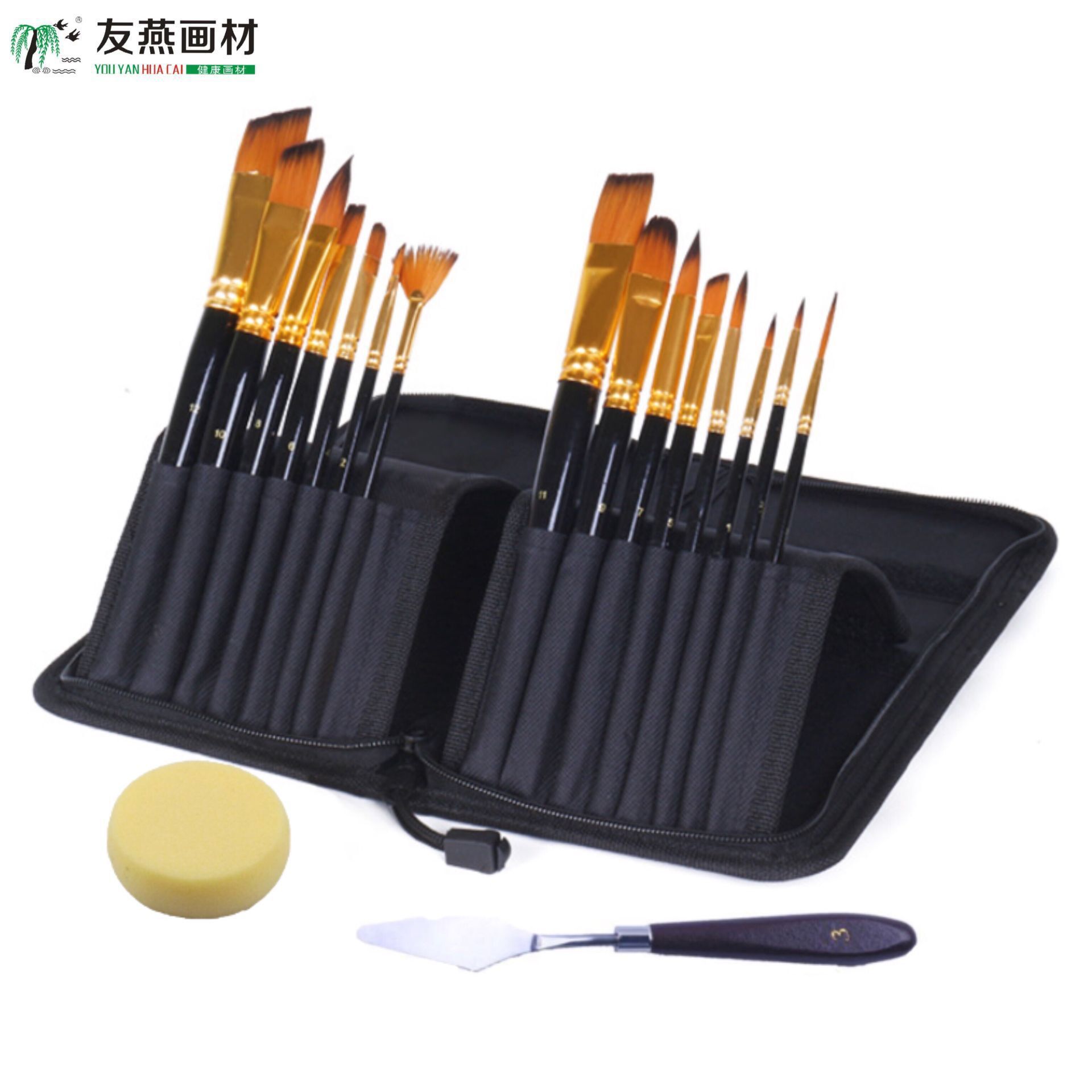 Cross-Border Oil Painting Brush 15 Sets Art Hand-Painted Watercolor Painting Brush Gouache Oil Painting Brush Color Painting Brush