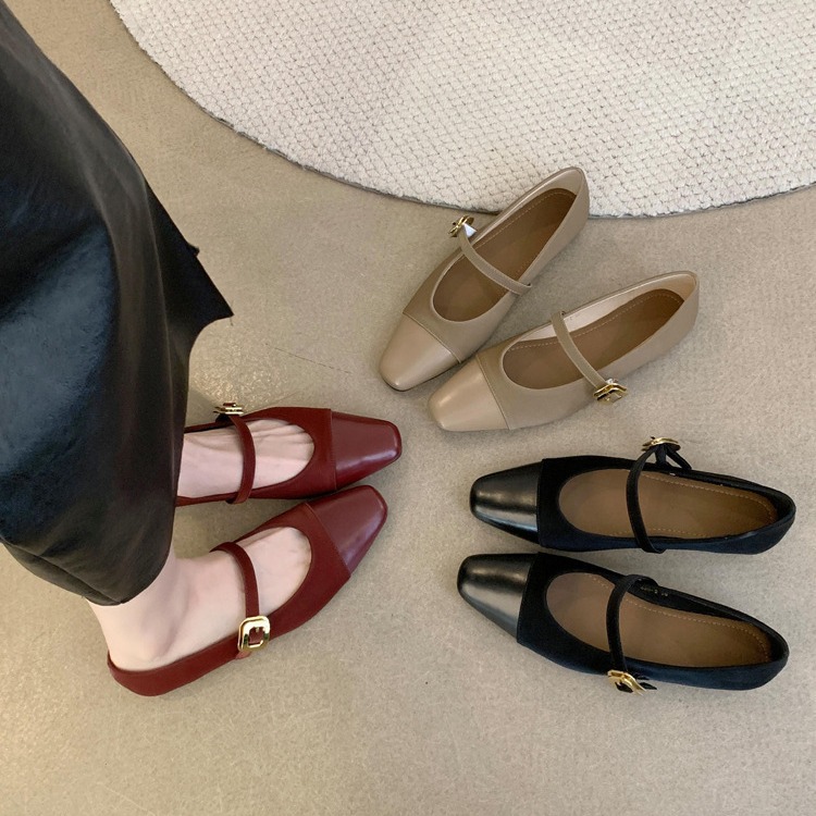 小香风平底复古温柔软底玛丽珍单鞋女2023年春秋季淑女气质奶奶鞋