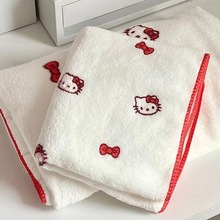 新款hellokitty毛巾凯蒂猫珊瑚绒浴巾舒服洗澡巾柔软可爱吸水