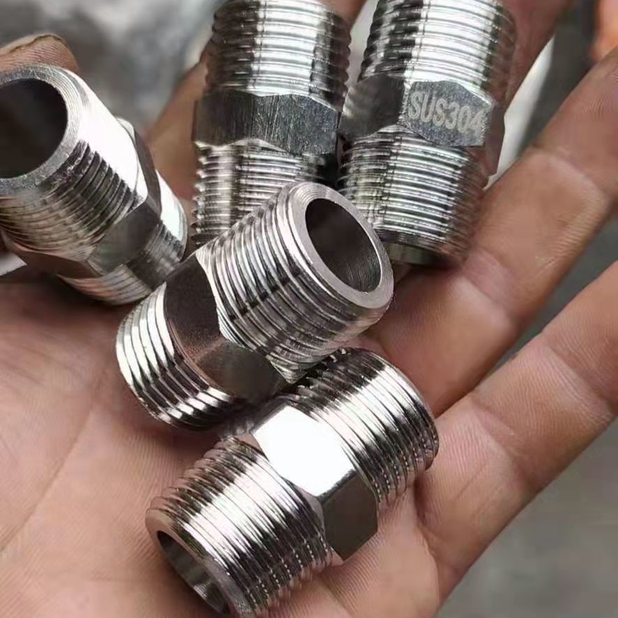 4分不锈钢对丝水管配件 直接六角双外丝管件直通连接头对丝