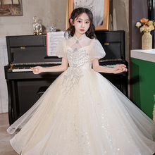 儿童礼服公主裙2024新款女童轻奢小众高端生日宴女主持人钢琴演奏