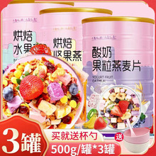 水果麦片超值装【3种口味】酸奶果粒烘培坚果燕麦片500克营养代餐